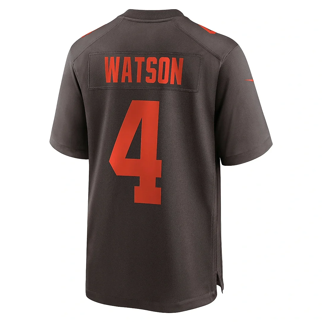 Zennovawear Men's Cleveland Browns Deshaun Watson Brown Alternate Game Jersey