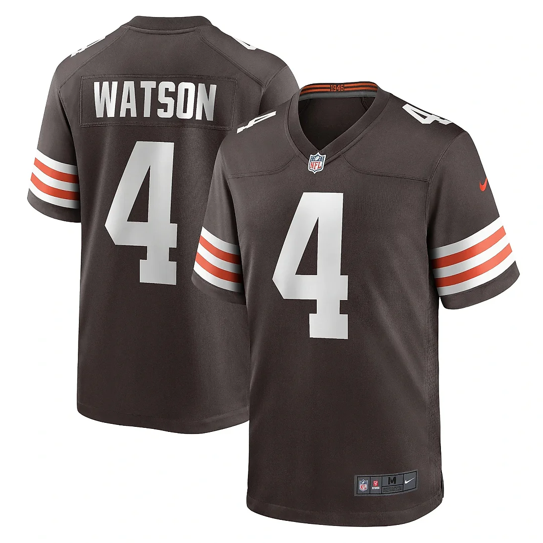 Zennovawear Men's Cleveland Browns Deshaun Watson Brown Game Jersey
