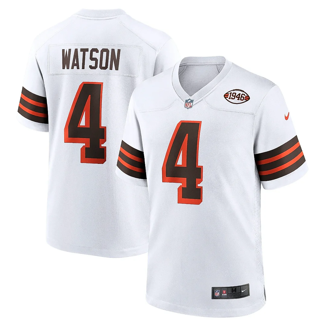 Zennovawear Men's Cleveland Browns Deshaun Watson White Alternate Game Jersey