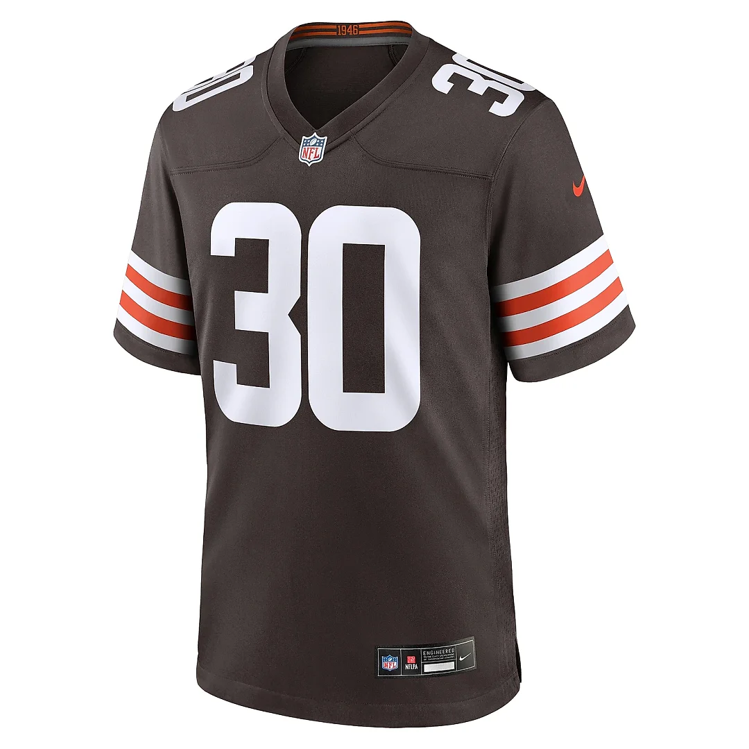 Zennovawear Men's Cleveland Browns Devin Bush Brown Game Jersey