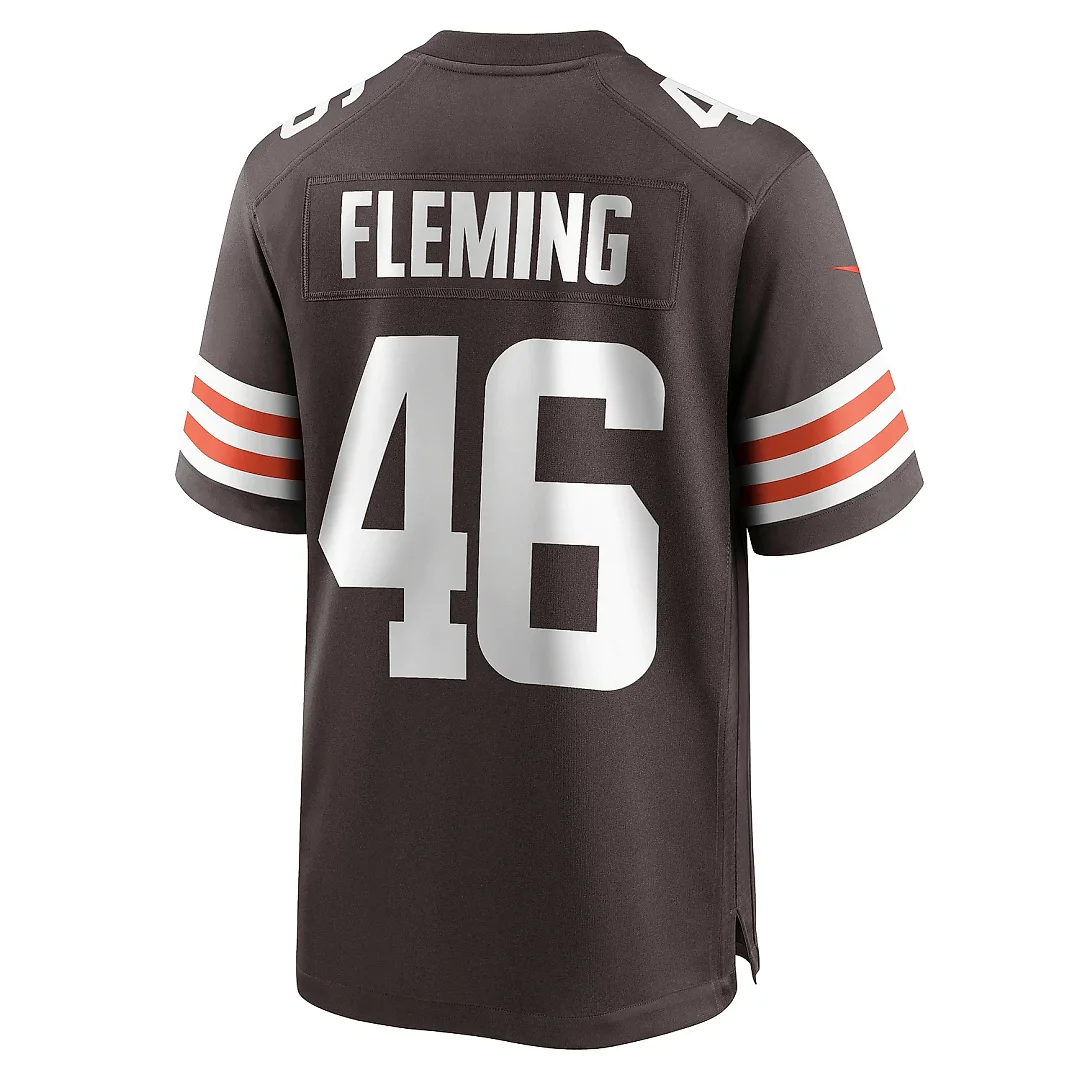 Zennovawear Men's Cleveland Browns Don Fleming Brown Retired Player Jersey