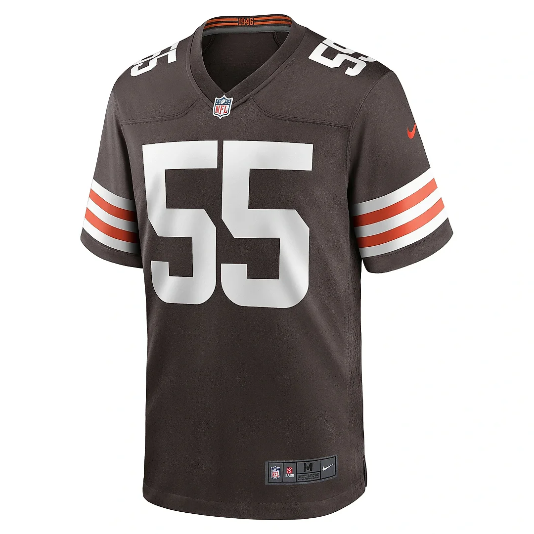Zennovawear Men's Cleveland Browns Ethan Pocic Brown Game Jersey