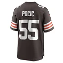 Zennovawear Men's Cleveland Browns Ethan Pocic Brown Game Jersey