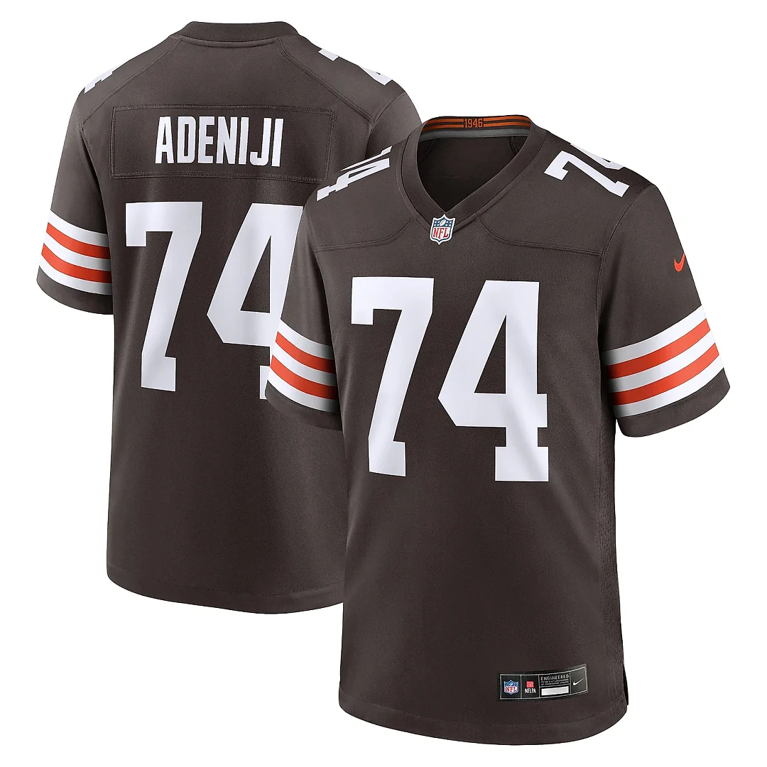 Zennovawear Men's Cleveland Browns Hakeem Adeniji Brown Game Jersey