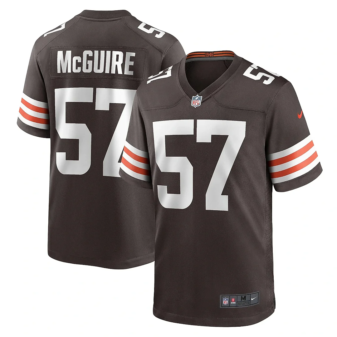 Zennovawear Men's Cleveland Browns Isaiah McGuire Brown Team Game Jersey