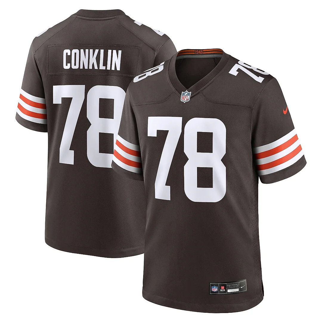 Zennovawear Men's Cleveland Browns Jack Conklin Brown Team Game Jersey