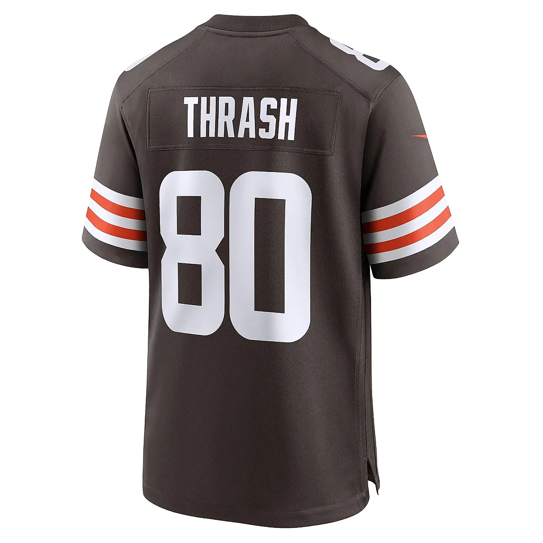 Zennovawear Men's Cleveland Browns Jamari Thrash Brown Team Game Jersey