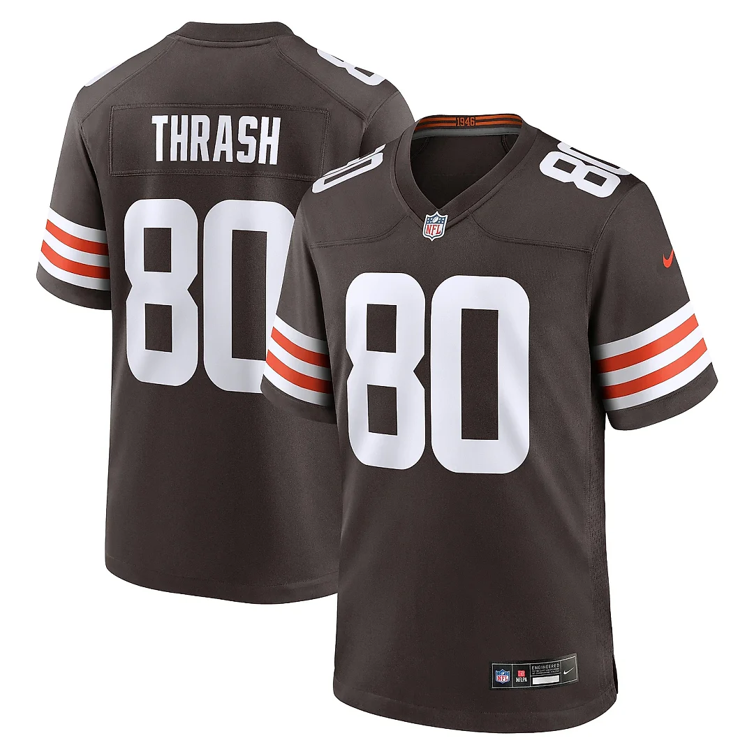 Zennovawear Men's Cleveland Browns Jamari Thrash Brown Team Game Jersey