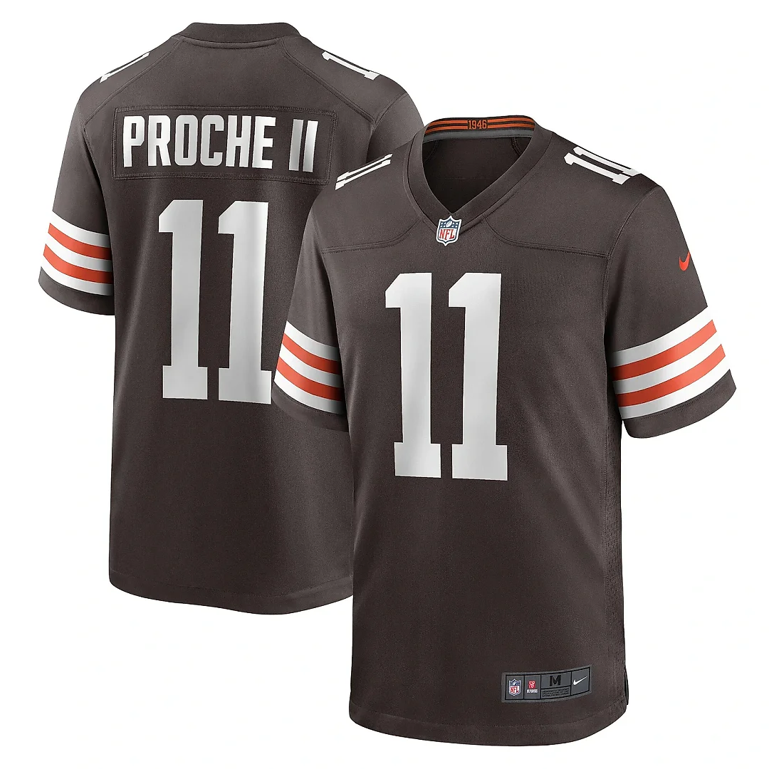 Zennovawear Men's Cleveland Browns James Proche II Brown Game Jersey