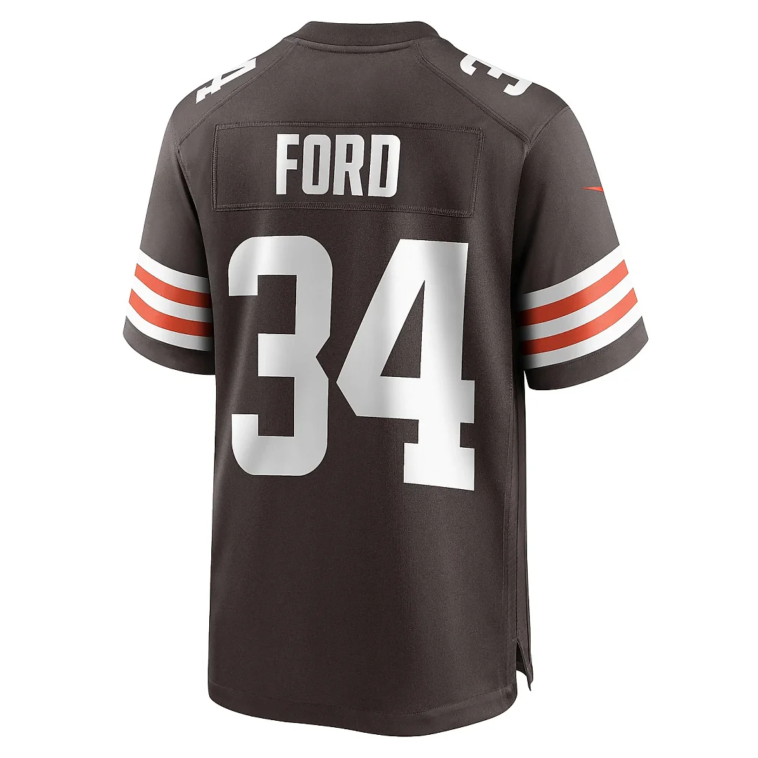 Zennovawear Men's Cleveland Browns Jerome Ford Brown Game Player Jersey