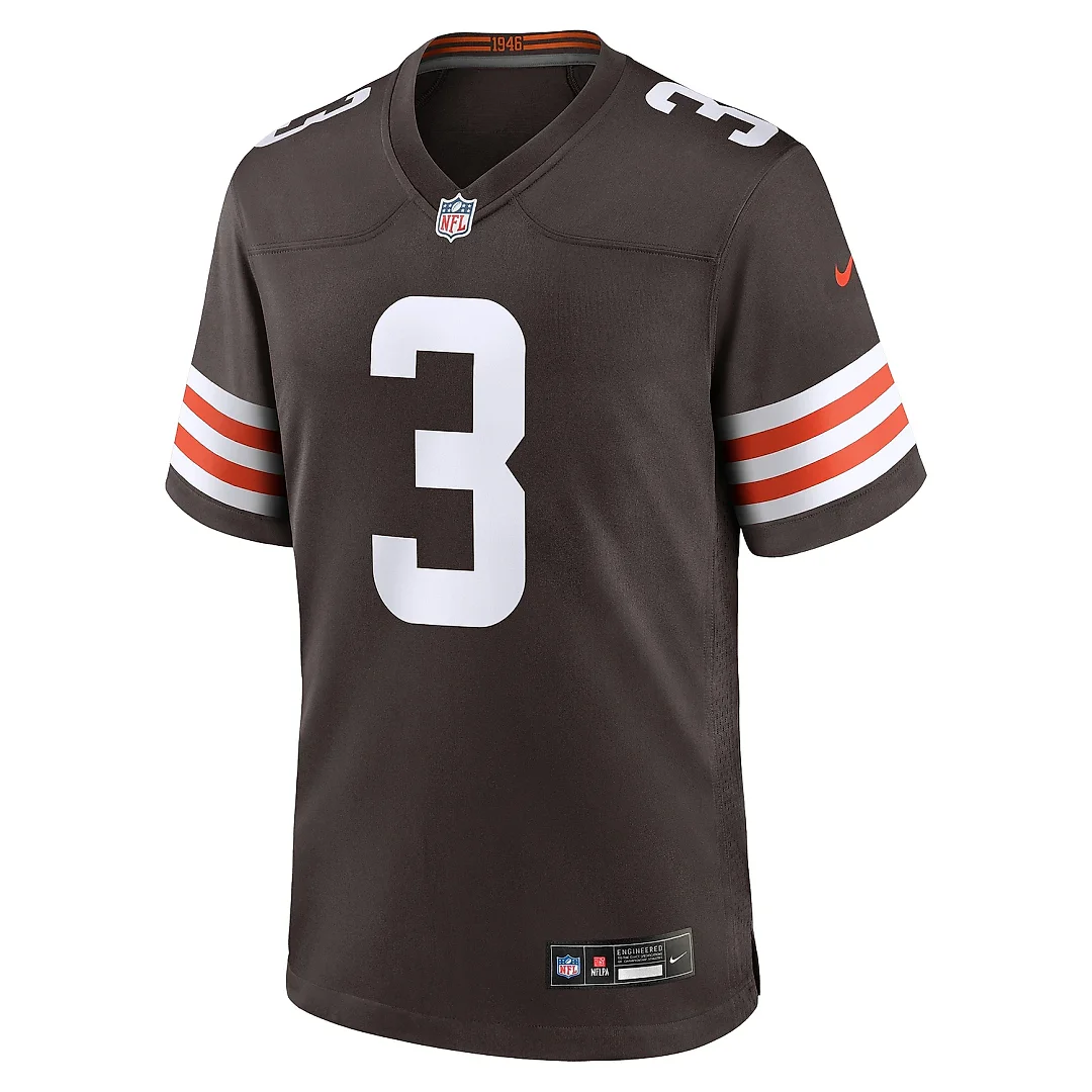 Zennovawear Men's Cleveland Browns Jerry Jeudy Brown Game Jersey