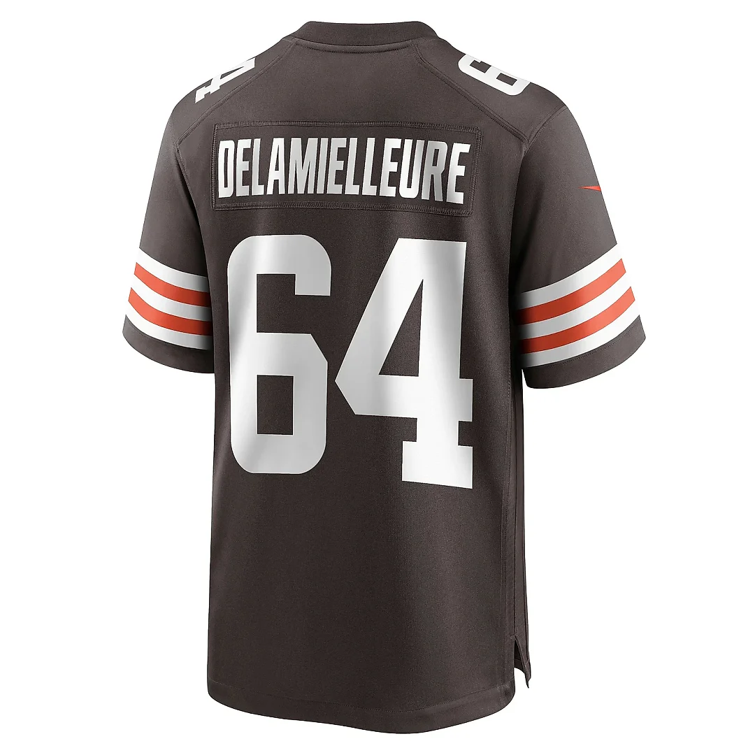 Zennovawear Men's Cleveland Browns Joe DeLamielleure Brown Game Retired Player Jersey