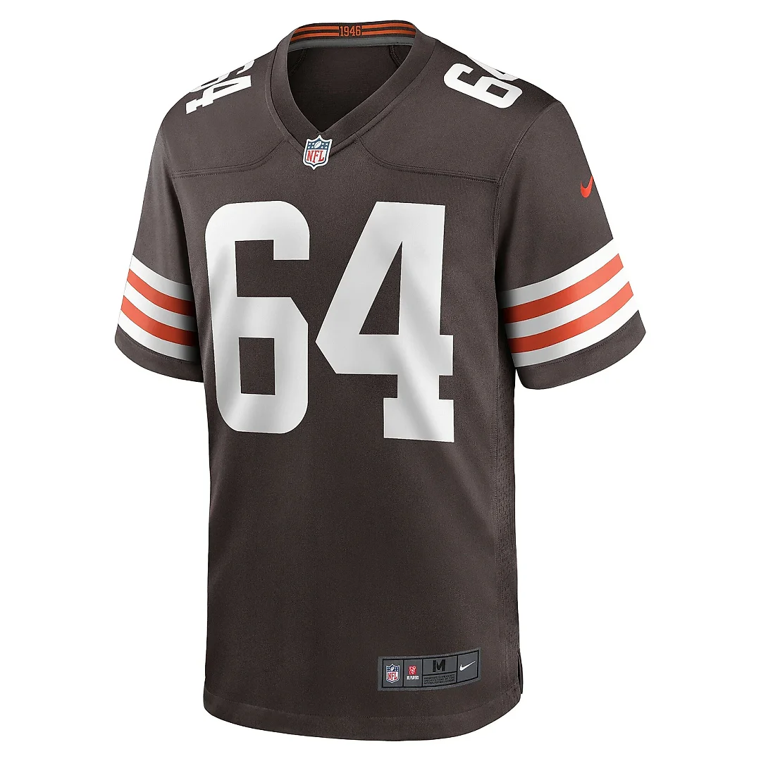 Zennovawear Men's Cleveland Browns Joe DeLamielleure Brown Game Retired Player Jersey
