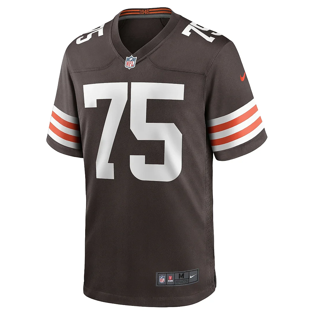 Zennovawear Men's Cleveland Browns Joel Bitonio Brown Game Jersey