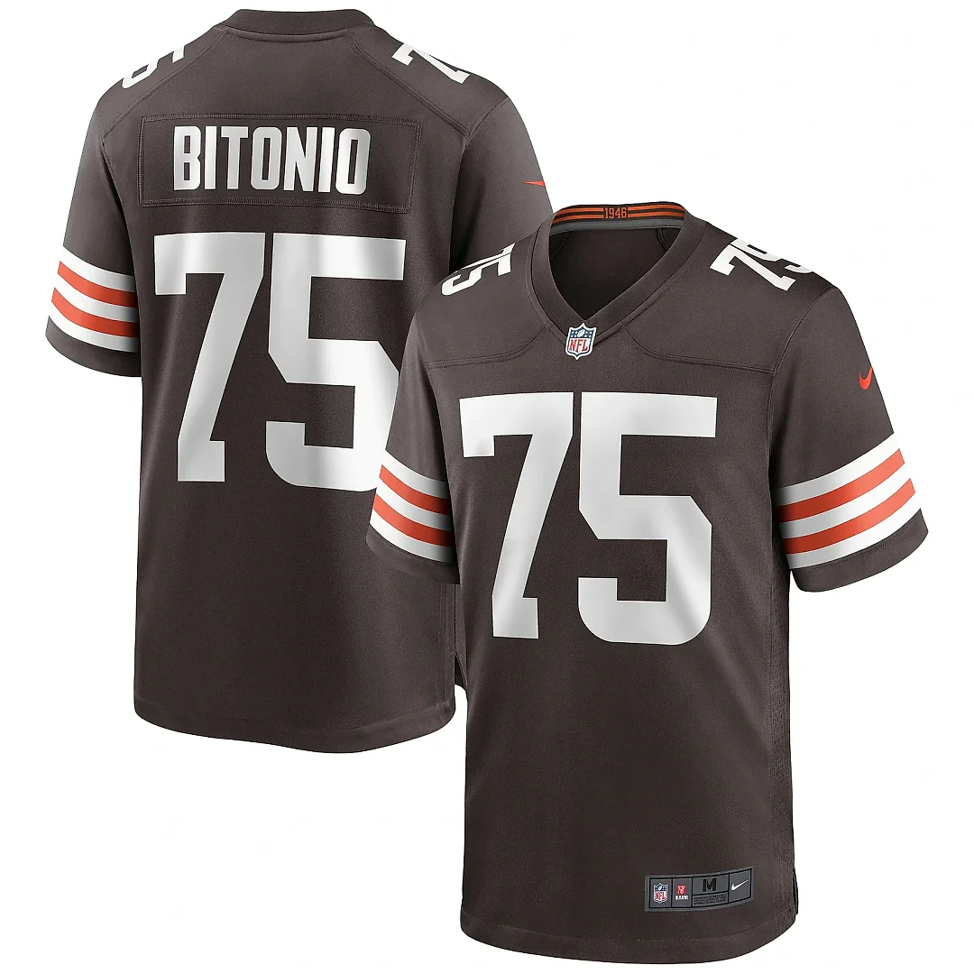 Zennovawear Men's Cleveland Browns Joel Bitonio Brown Game Jersey