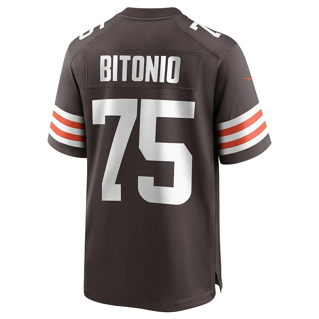 Zennovawear Men's Cleveland Browns Joel Bitonio Brown Game Jersey