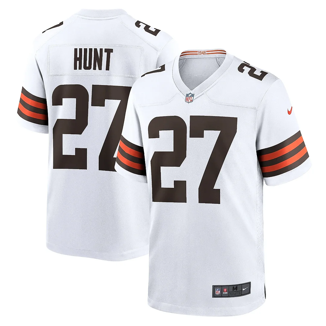 Zennovawear Men's Cleveland Browns Kareem Hunt White Game Player Jersey
