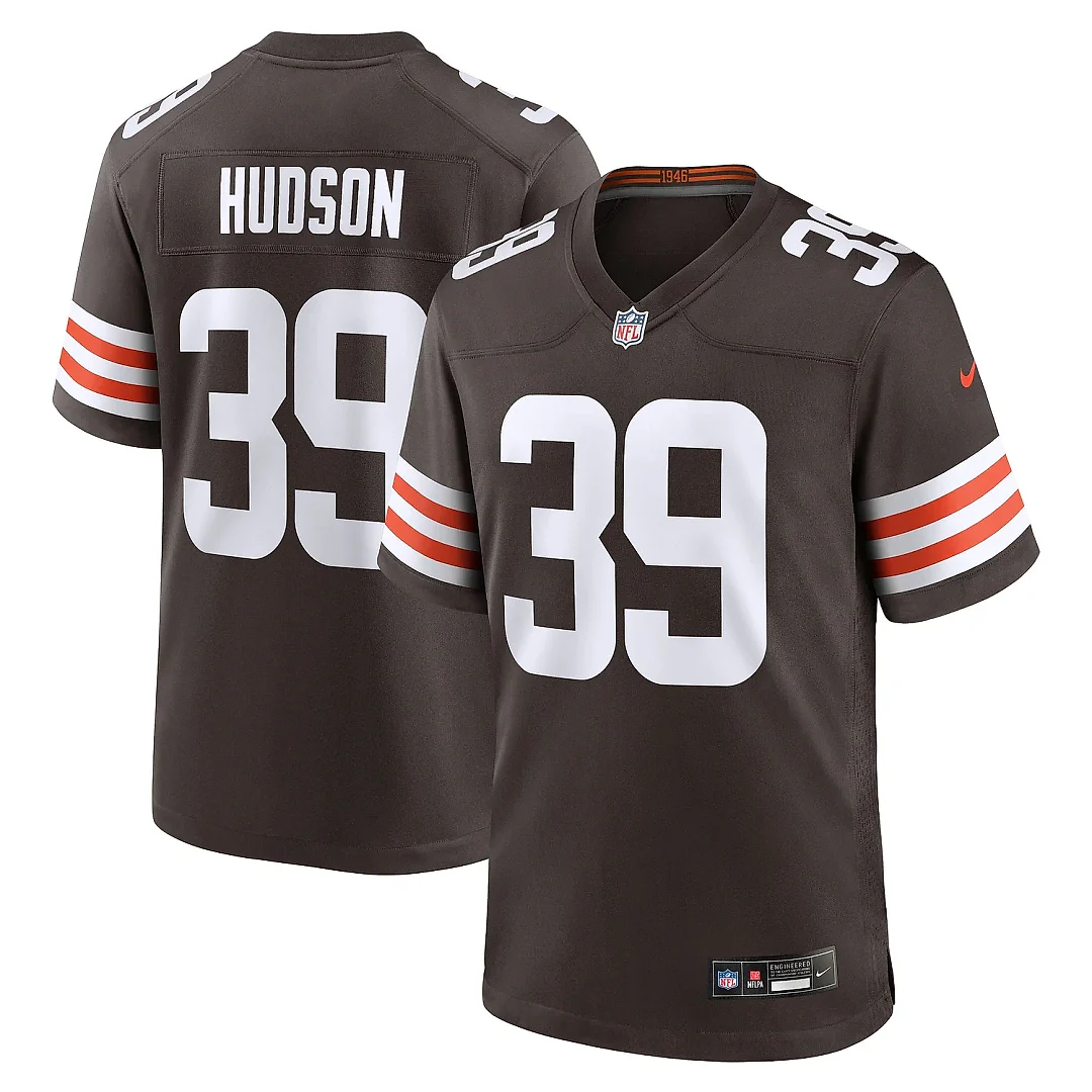 Zennovawear Men's Cleveland Browns Khaleke Hudson Brown Team Game Jersey