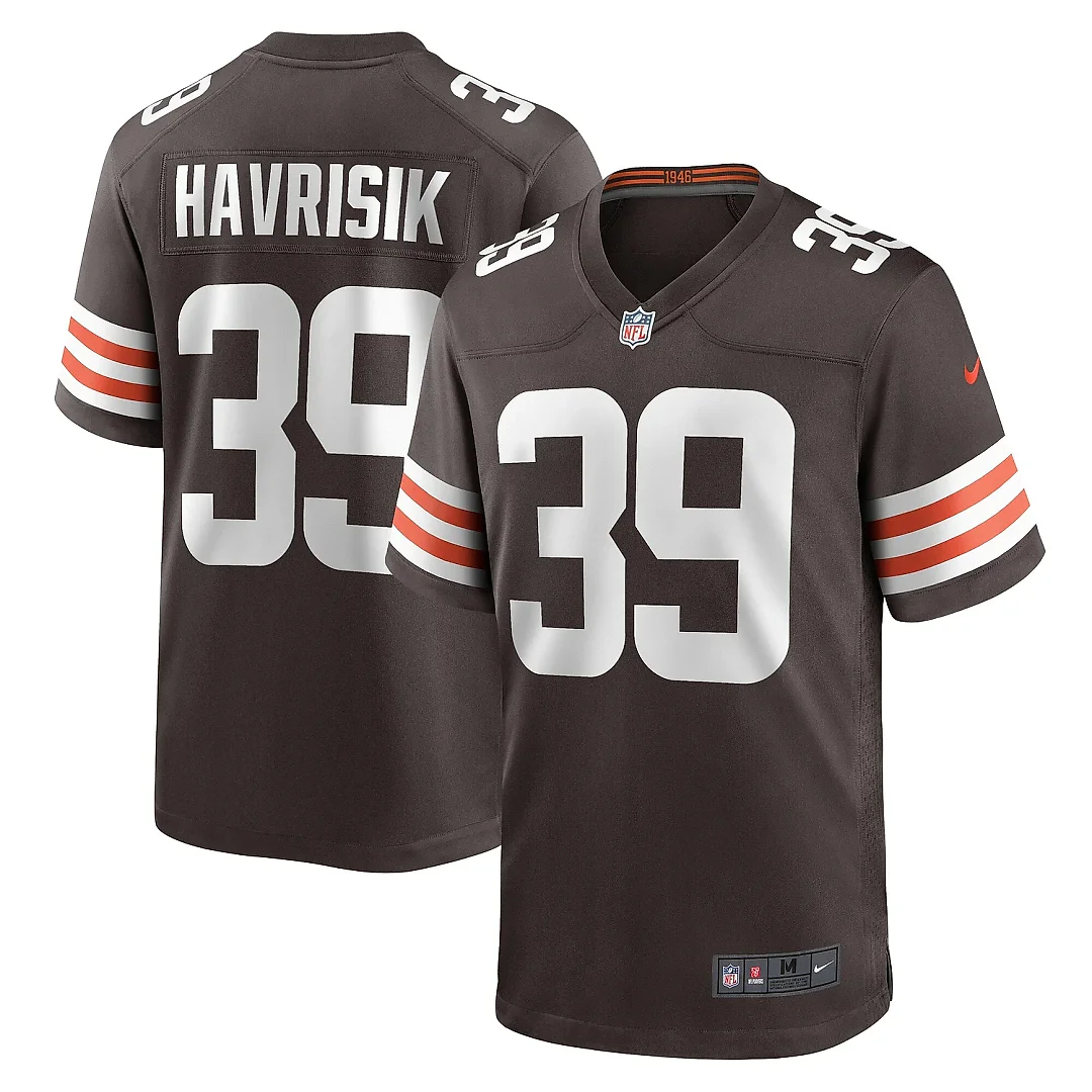 Zennovawear Men's Cleveland Browns Lucas Havrisik Brown Team Game Jersey