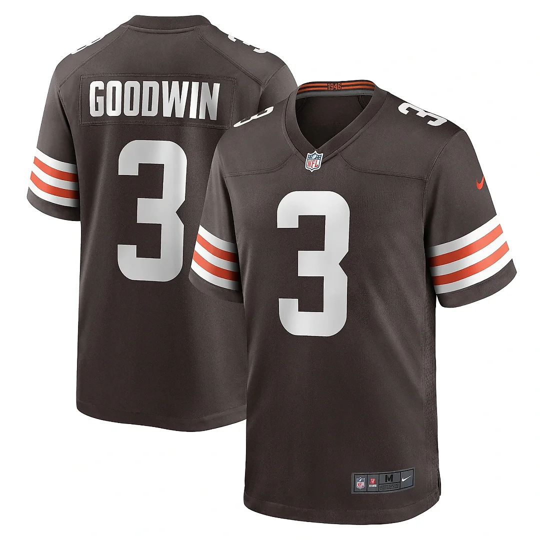 Zennovawear Men's Cleveland Browns Marquise Goodwin Brown Game Jersey