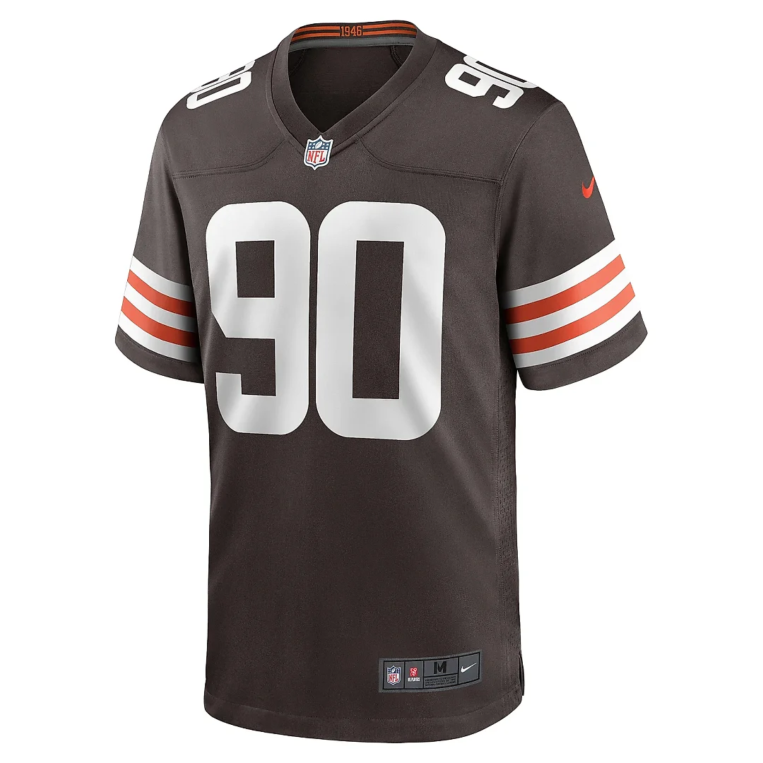 Zennovawear Men's Cleveland Browns Maurice Hurst Brown Game Player Jersey
