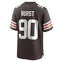 Zennovawear Men's Cleveland Browns Maurice Hurst Brown Game Player Jersey