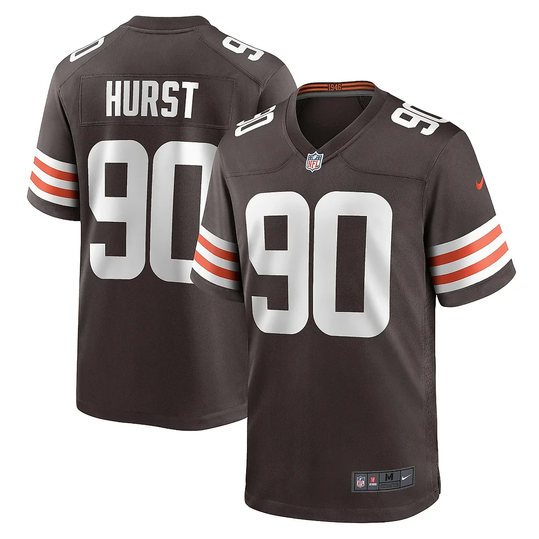 Zennovawear Men's Cleveland Browns Maurice Hurst Brown Game Player Jersey