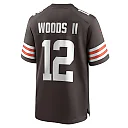 Zennovawear Men's Cleveland Browns Michael Woods II Brown Game Player Jersey