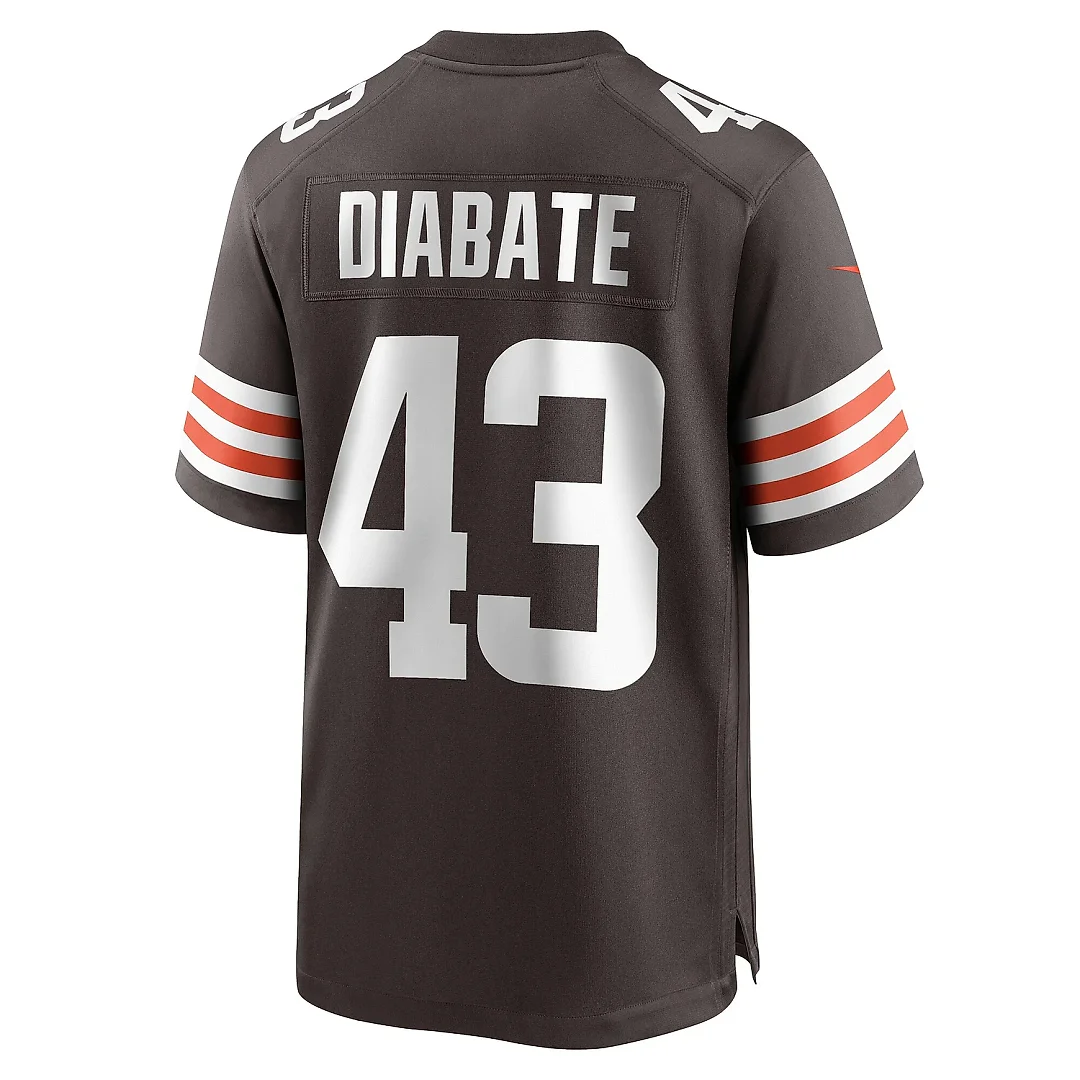 Zennovawear Men's Cleveland Browns Mohamoud Diabate Brown Team Game Jersey