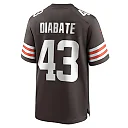 Zennovawear Men's Cleveland Browns Mohamoud Diabate Brown Team Game Jersey