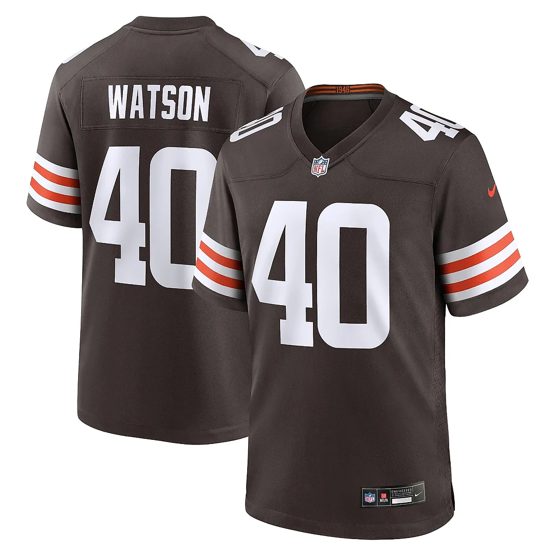 Zennovawear Men's Cleveland Browns Nathaniel Watson Brown Team Game Jersey