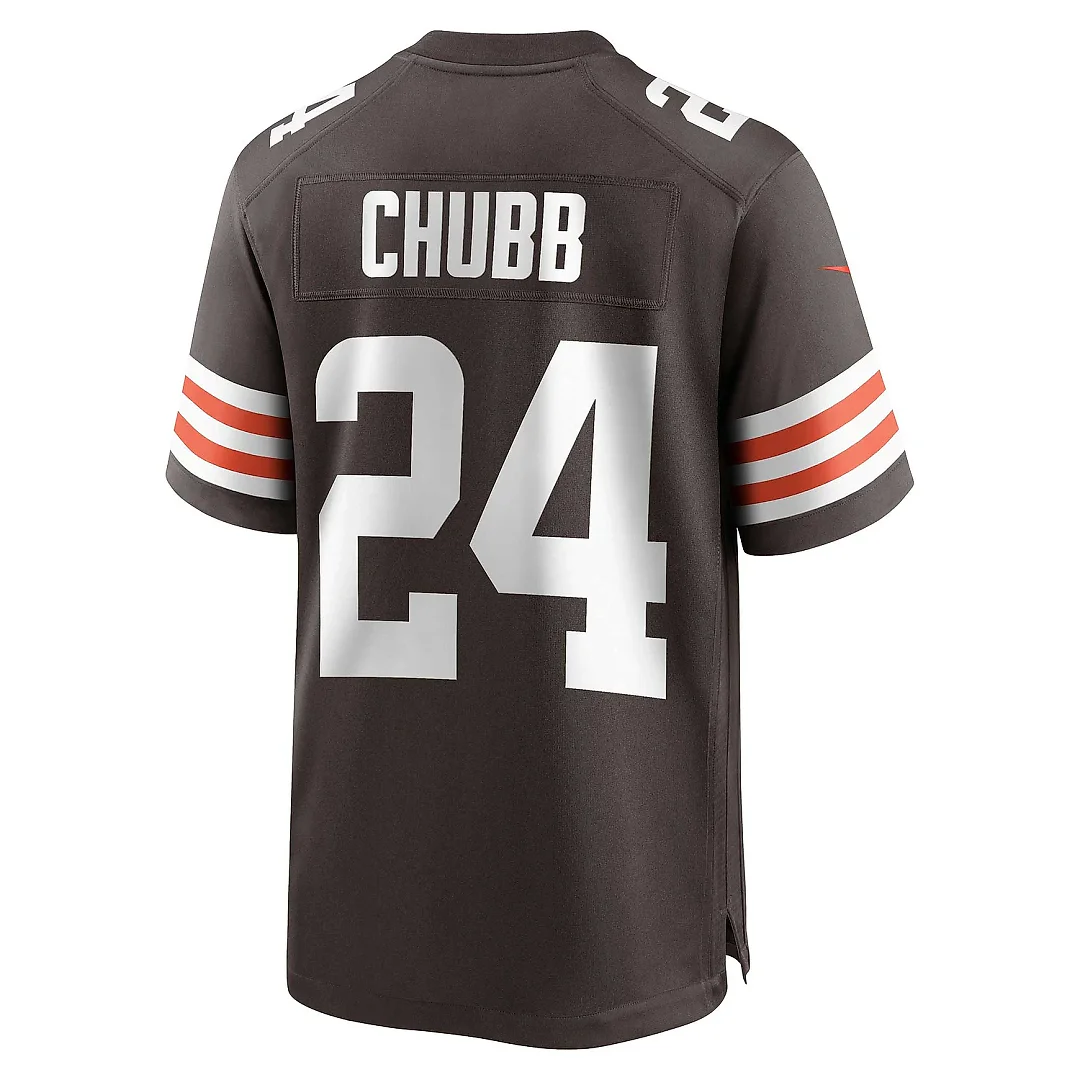 Zennovawear Men's Cleveland Browns Nick Chubb Brown Game Jersey