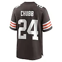 Zennovawear Men's Cleveland Browns Nick Chubb Brown Game Jersey
