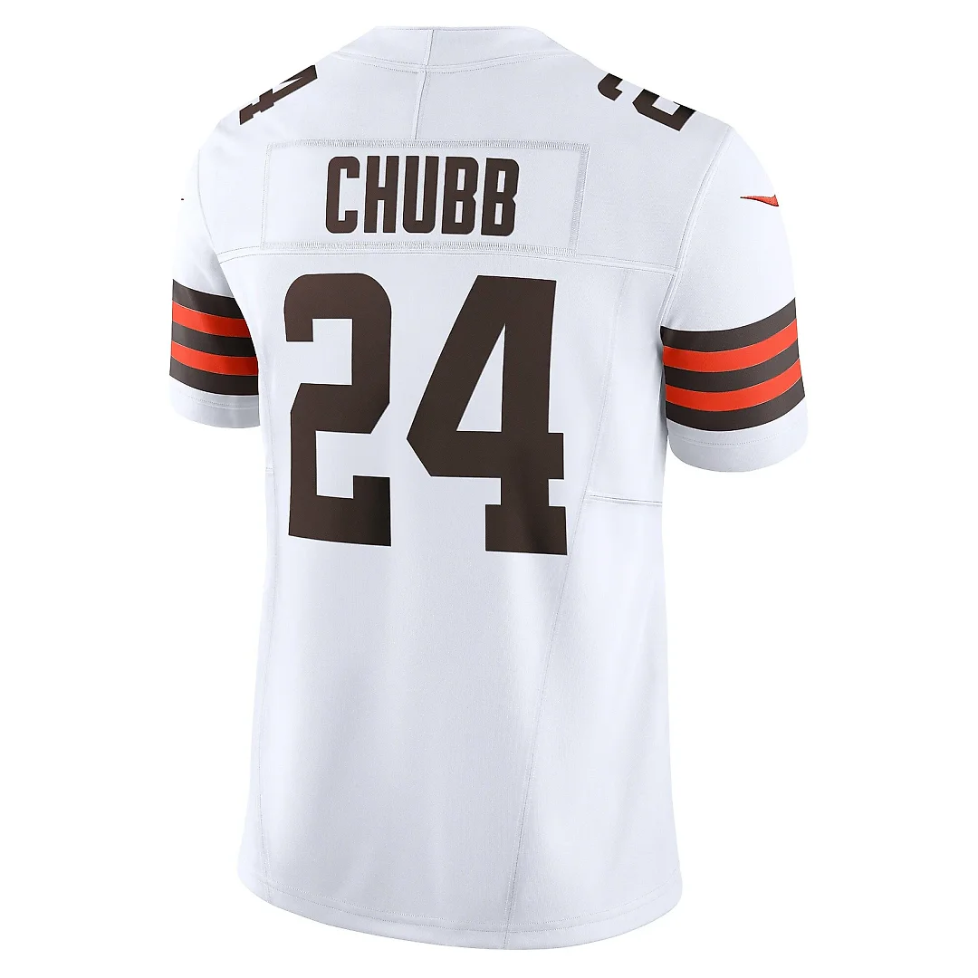 Zennovawear Men's Cleveland Browns Nick Chubb White Vapor F.U.S.E. Limited Jersey