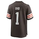Zennovawear Men's Cleveland Browns Number 1 Dad Brown Game Jersey