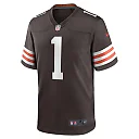 Zennovawear Men's Cleveland Browns Number 1 Groom Brown Game Jersey