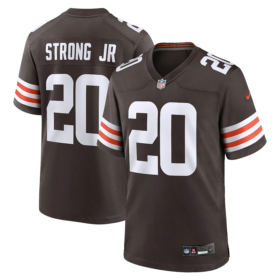 Zennovawear Men's Cleveland Browns Pierre Strong Jr. Brown Team Game Jersey