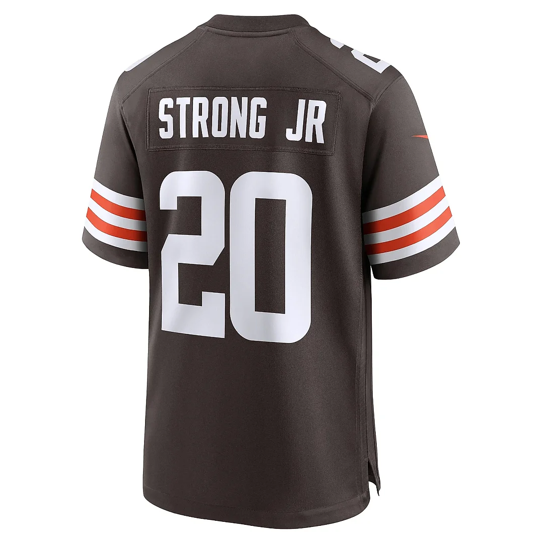 Zennovawear Men's Cleveland Browns Pierre Strong Jr. Brown Team Game Jersey