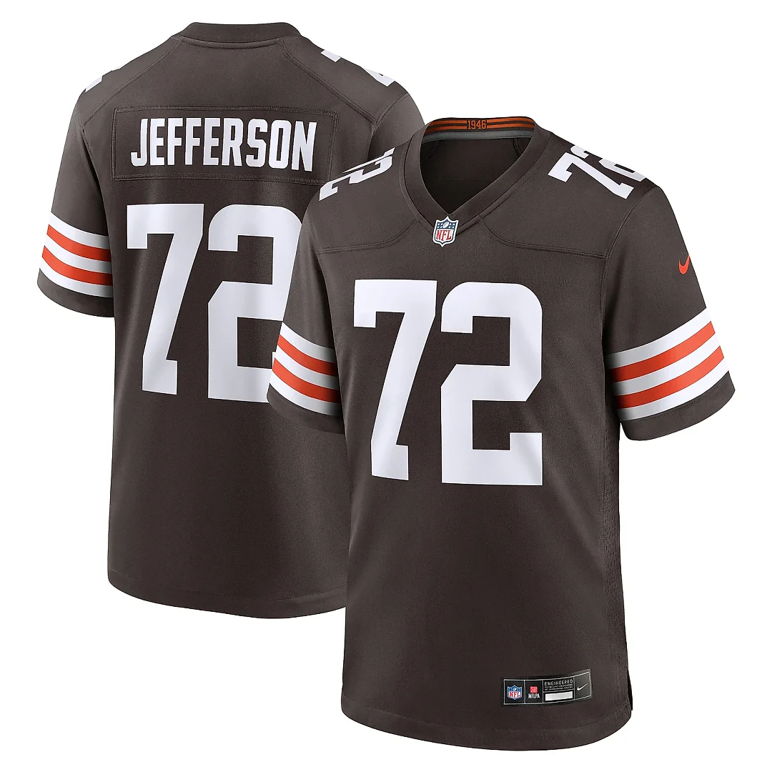 Zennovawear Men's Cleveland Browns Quinton Jefferson Brown Team Game Jersey