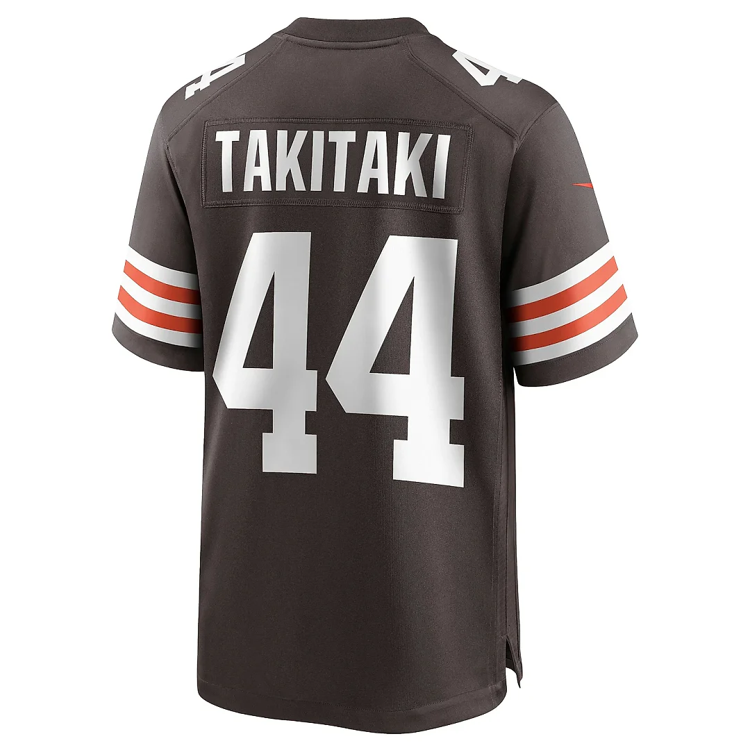 Zennovawear Men's Cleveland Browns Sione Takitaki Brown Game Jersey