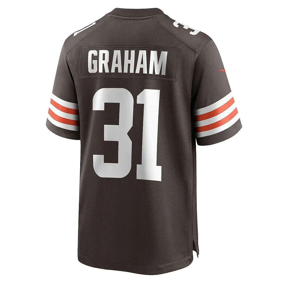 Zennovawear Men's Cleveland Browns Thomas Graham Jr. Brown Team Game Jersey