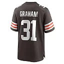 Zennovawear Men's Cleveland Browns Thomas Graham Jr. Brown Team Game Jersey