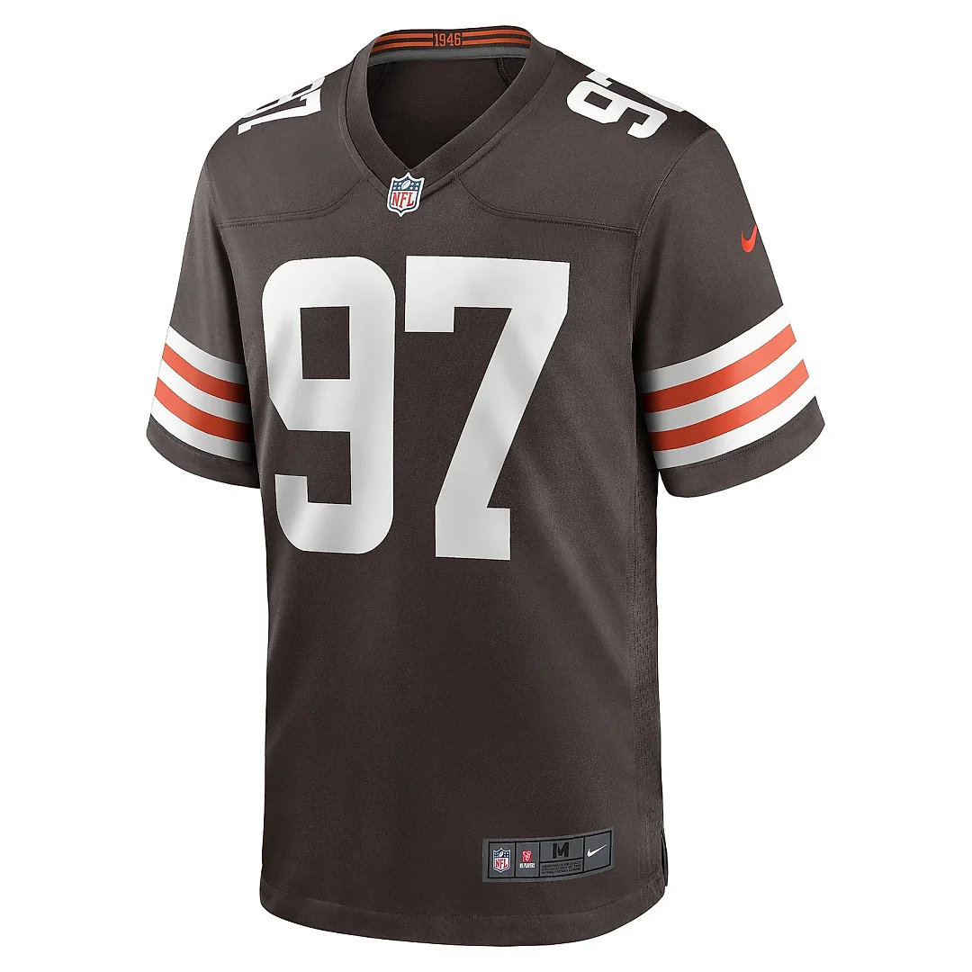 Zennovawear Men's Cleveland Browns Tommy Togiai Brown Game Jersey