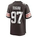 Zennovawear Men's Cleveland Browns Tommy Togiai Brown Game Jersey