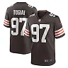 Zennovawear Men's Cleveland Browns Tommy Togiai Brown Game Jersey