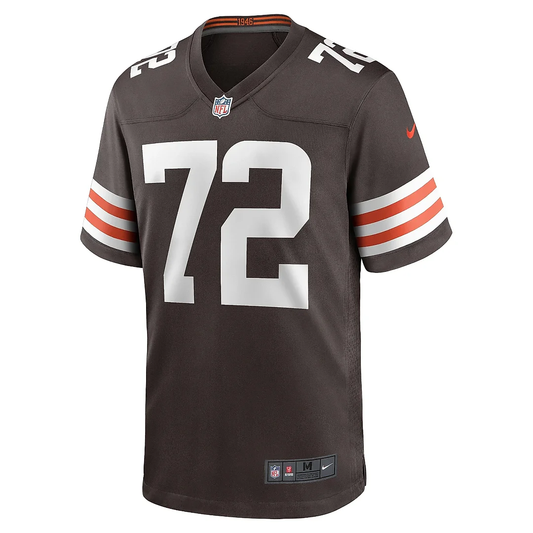 Zennovawear Men's Cleveland Browns Ty Nsekhe Brown Game Jersey