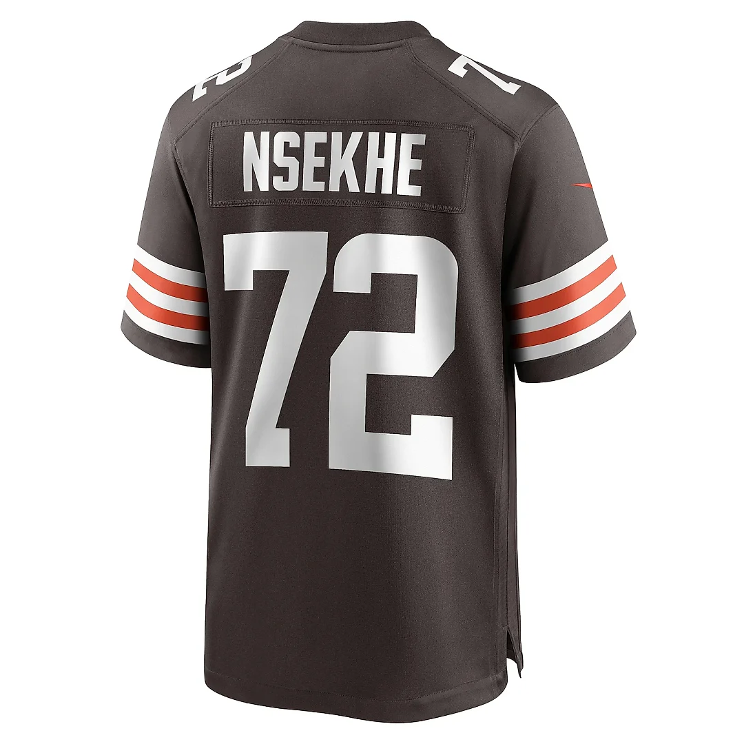 Zennovawear Men's Cleveland Browns Ty Nsekhe Brown Game Jersey