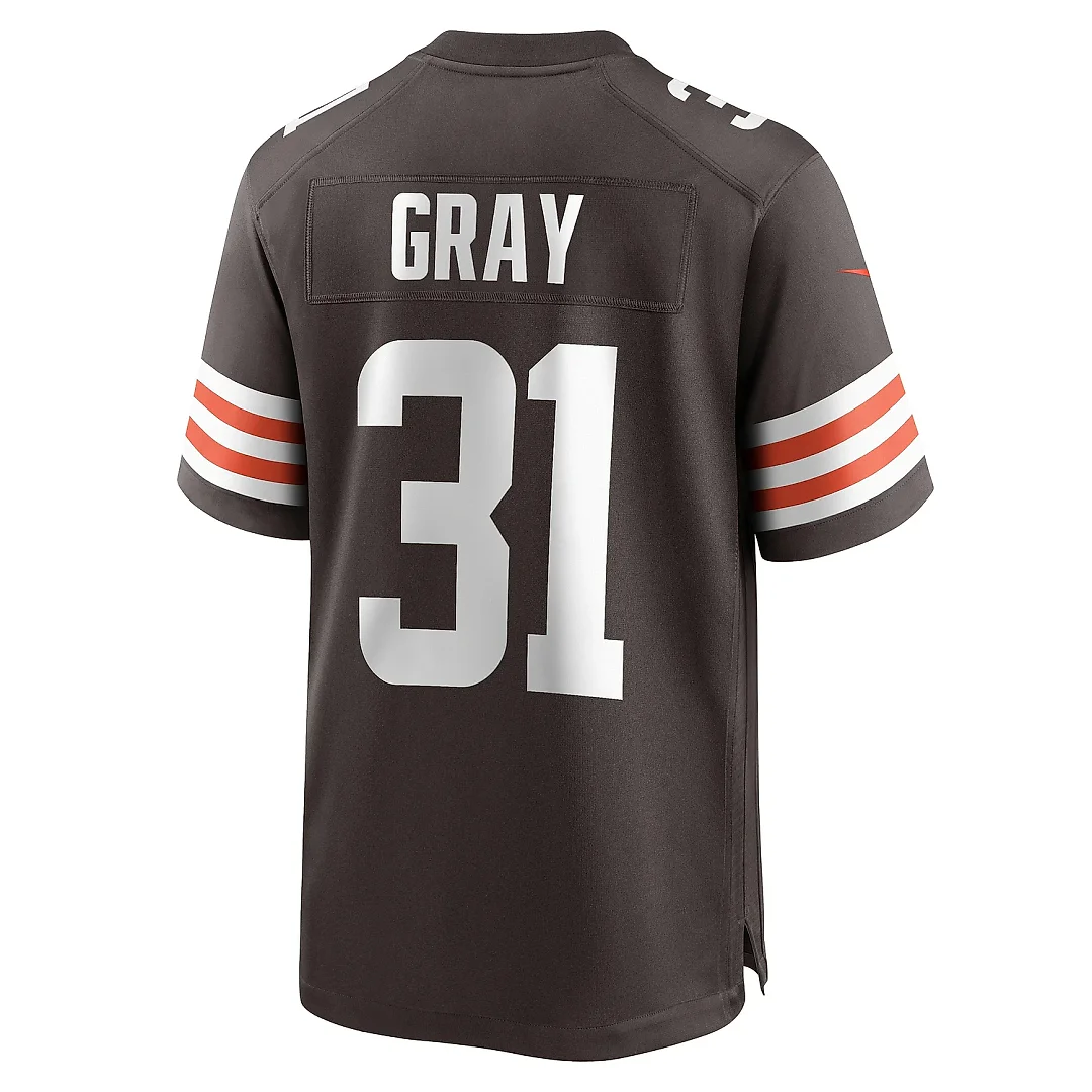 Zennovawear Men's Cleveland Browns Vincent Gray Brown Team Game Jersey