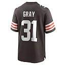 Zennovawear Men's Cleveland Browns Vincent Gray Brown Team Game Jersey
