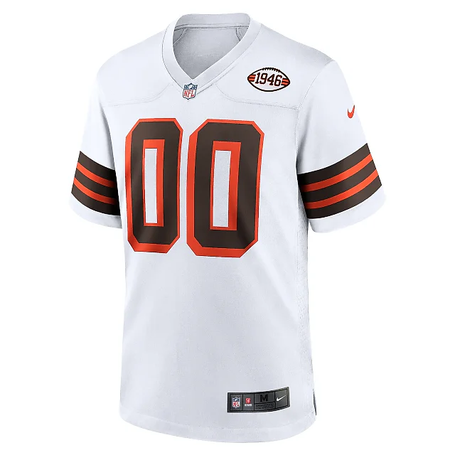 Zennovawear Men's Cleveland Browns White 1946 Collection Alternate Custom Jersey